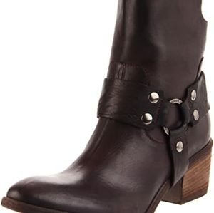 Donald J. Pliner Dasha Brown Leather Ankle Booties